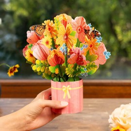 papercrush® Pop-Up Bouquet Wild Flowers - 3D Valentine's Day Greeting Card for Women, Lover, Birthday Card for Mum & Grandma, Get Soon, Thank You Card with Flower Motif for Teacher