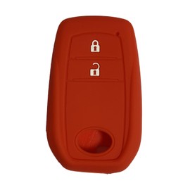 Key Fob Cover Hilux Yaris: 2 Buttons Silicone Remote Case Protector Fit for Toyota Yaris Hilux 2015 2016 2017 2018 2019 2020 2021 2022 2023 2024 (Red)