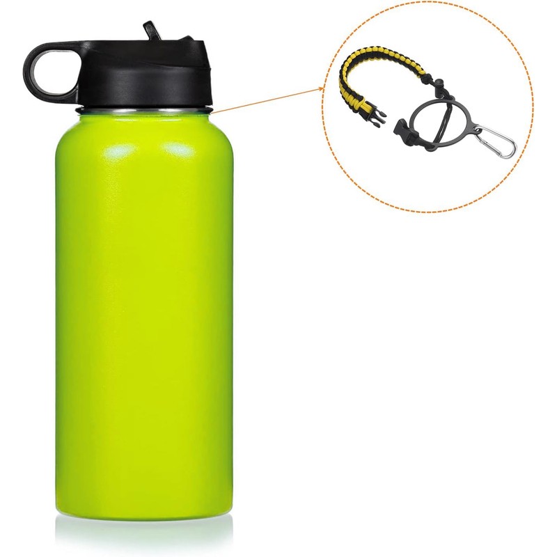 ieron Water Bottle Holder - Paracord Handle Neck Strap for