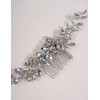 Jumwrit Wedding Hair Comb Rhinestone Teardrop Crystal Hair Comb Handmade
