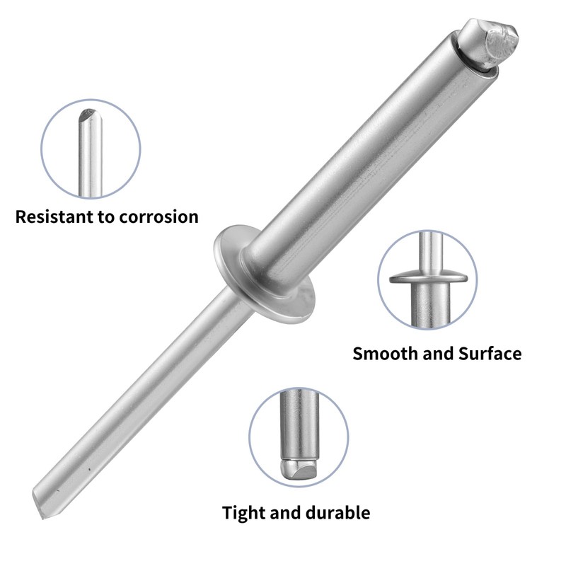 BNUOK 110pcs 3/16" x1" Aluminum Blind Rivets, 4.8 x 25mm