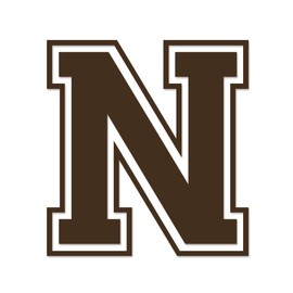 Applicable Pun Varsity Letter N - Vinyl Decal for Outdoor Use on Cars, ATV, Boats, Windows and More - Brown 6 Inches Tall