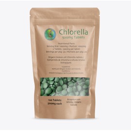 NEW Ecogenya Organic Chlorella Tablets - 500mg - Hawaiian Chlorella sustainably farmed (Three Month Supply - 180 Tablets)