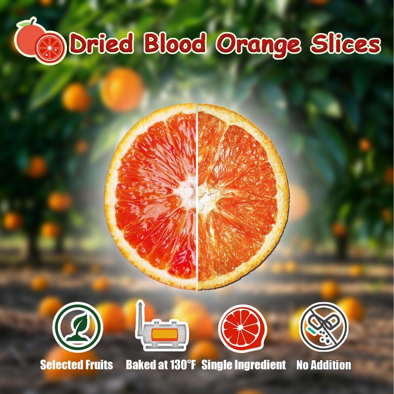 KachiKachi 1-Pack Dried Blood Orange Slices - 200g/7oz | No