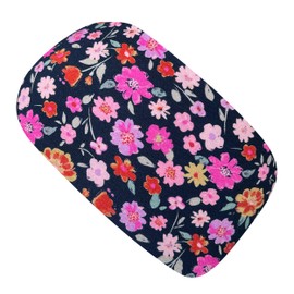 Wollhuhn Eco Children/Boys/Girls Cool Elastic Headband/Hair Band Comfortable Double Layer Jersey Many Designs (Flowers Black/Berry)