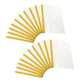 PATIKIL Clear Report Covers with Sliding Bar, 20 Pcs 15mm Slide-Grip Resume Cover 135 Sheets Capacity, A4 Presentation Folders for File, Resume, Yellow
