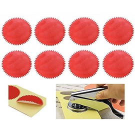 MDLG 100Pcs Blank Metallic Red Embossed Certificate Seals Stickers Scallop Edge Embossed Certificate Seals Stickers Stamp Sealing Certificate Self-Adhesive Seal Sticker