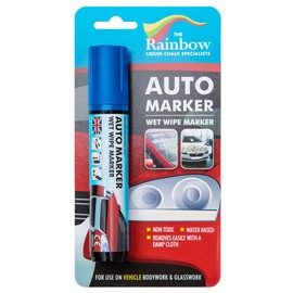 Window Markers for Glass Washable Car Window Paint Pen- Dry Erase Liquid Chalk Marker Car Decorations on All Surfaces, Tire, Windshield - Auto Marker, Autowriter, Rain Resistant (Blue, Jumbo Tip)