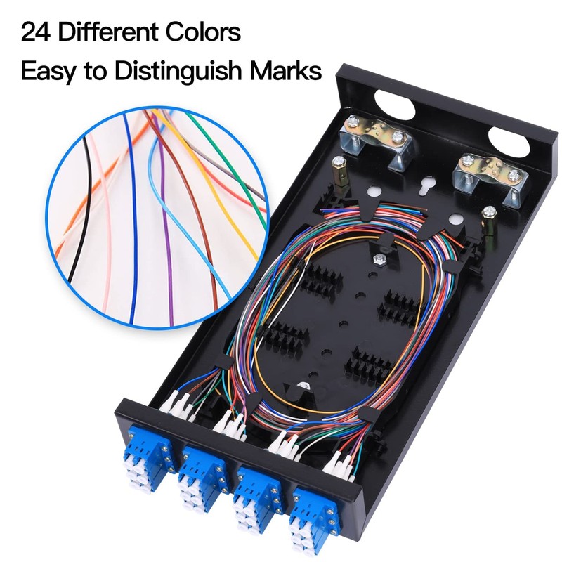 12 Duplex 24 Port LC-OS1 Box+ SingleMode Cables Wall Mount