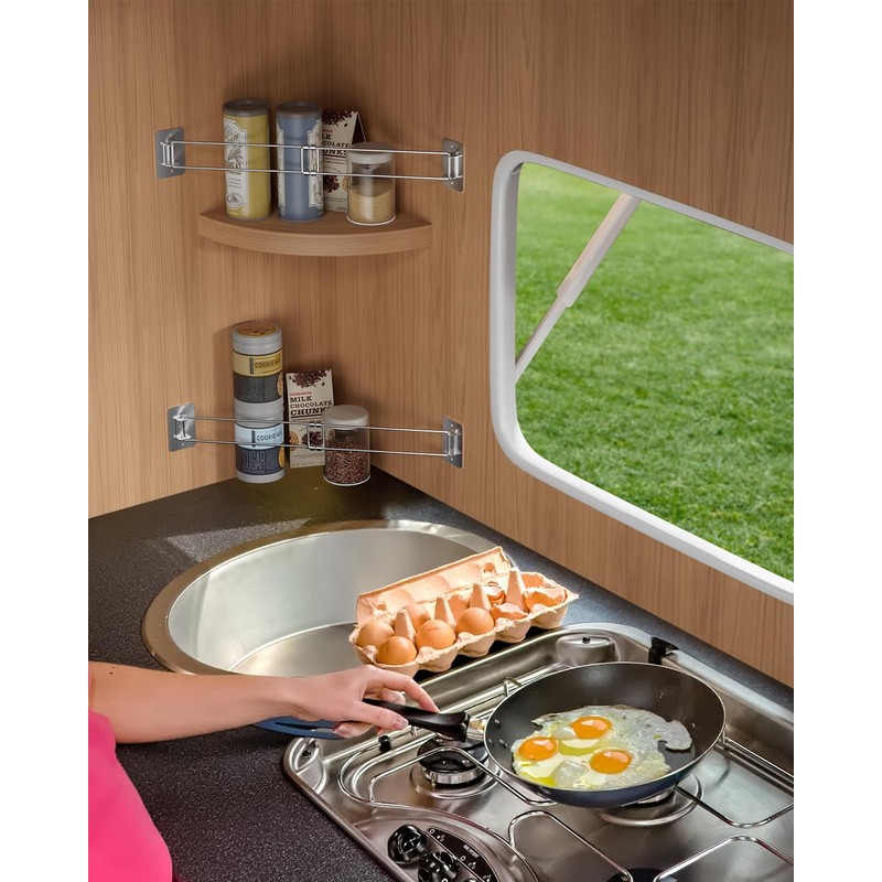 FOCSPROD RV Shower Corner Storage Bar, 7.9-13.7 inches RV Bathroom