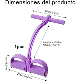 1 Pcs Púrpura Bandas de Resistencia, Pedal Estirador de Tobillo de 4 Tubos