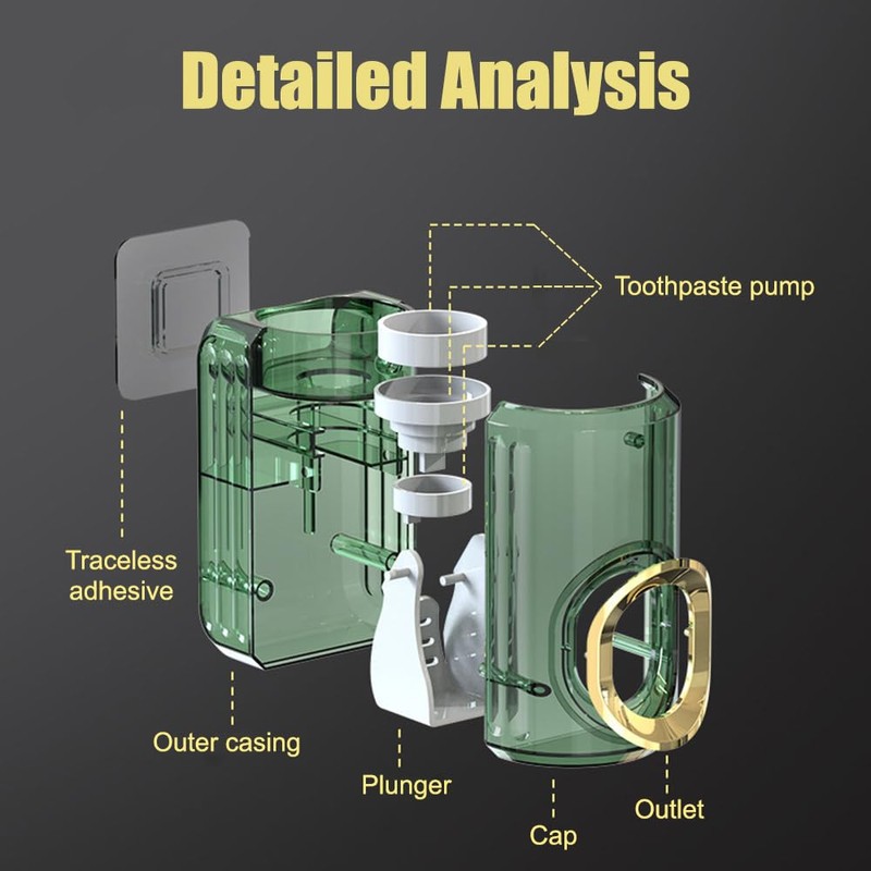 Automatic Toothpaste Dispenser,No-hole Installations Toothpaste Squeezer Wall Mounted for Home