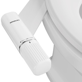 Waterlace Bidet Attachment for Toilet - Dual Retractable Nozzles Bidet(Hygienic Rear & Feminine Wash) with Adjustable Water Pressure, Ultra Slim Non-Electric Bidet, Easy Installation (White)