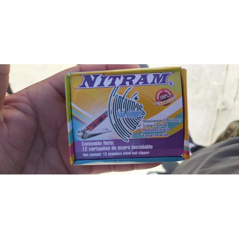 Nitram Corta Uñas Económico Con Diseño. Acero Inoxidable 12 Piezas