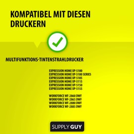 Supply Guy XL Printer Cartridges Compatible with Epson 502 502XL Black Suitable for XP-5100 XP-5105 XP-5115 XP-5150 XP-5155 WF-2860 WF-2865 WF-2880 WF-2885 (3 Cartridges)