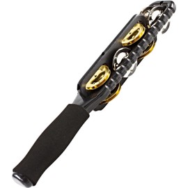 Meinl Percussion Professional Jingle Stick - 2-Row Jingle Stick - 2 Intersecting Planes - ABS Plastic, Steel and Brass, Black / Silver and Gold (MJS1BK)
