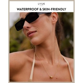 LUUK LIFESTYLE Stainless steel with bean I single bead pendant, classy and minimalist design for formal occassions, gift idea for girlfriend, gold