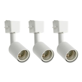 mirrea L Type Track Lighting Head to E26 Medium Screw Base Adapter Light Direction Adjustable Pack of 3 (White)