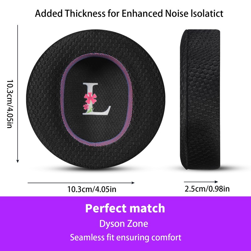 Jomwag Breathable mesh Replacement Earpads for Dyson Zone, Breathable mesh