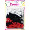 Dream World Self Hinge Barrette Chubby Ribbon Red, White, &