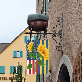 I Love Ukraine Flag American Sunflower Patriot Garden Flag 12x18 In Fade Proof Outdoor/Inside Breeze Flag Garden House Home Decor Holiday Yard Sign