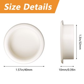 MOROBOR 8 Pack Closet Door Finger Pull, Plastic Round Sliding Pull, Recessed Kitchen Cabinet Handles Pull, Invisible Door Handle, Bright White