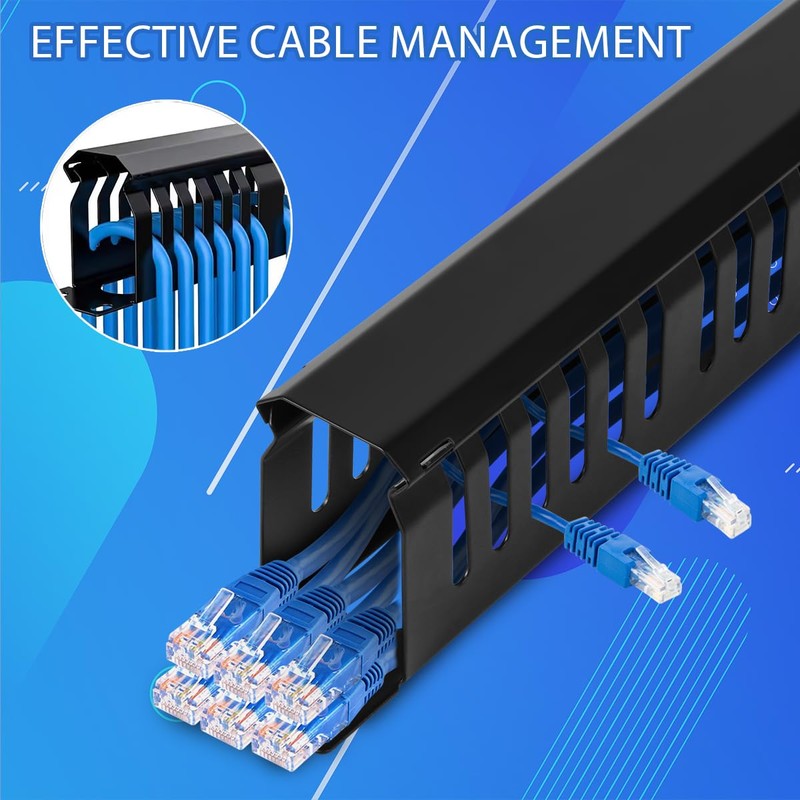 Cable Manager 1U Rack Mount, 19 Inch Horizontal 24 Slot