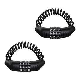 MUQIDA 2PCS Motorcycle Helmet Cable Lock, Retractable Anti-Theft Helmet Lock with 4-Digital Combination Password, Security Cable Lock for Motorcycle Helmets Luggage Backpacks Strollers