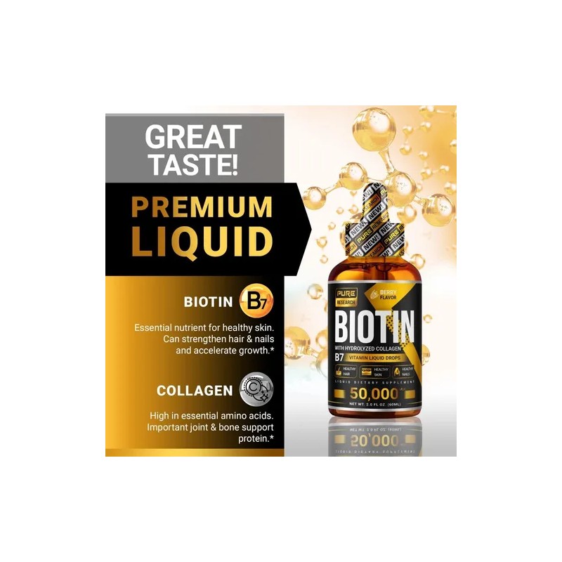 Cabello Asombroso Biotina Con Colágeno 50,000mcg 60ml Sabor S/N