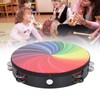 Handheld Tambourine 10 Inch Double Layer Bell Piece Solid Wood