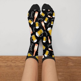 Yilad Beer Bottles Crew Novelty Socks Casual Funny Crazy Athletic Dress Socks Unisex