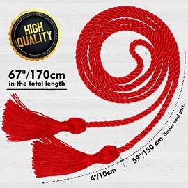 Graduation Honor Cord with Tassels for Grad Days and Graduation Students (Red)
