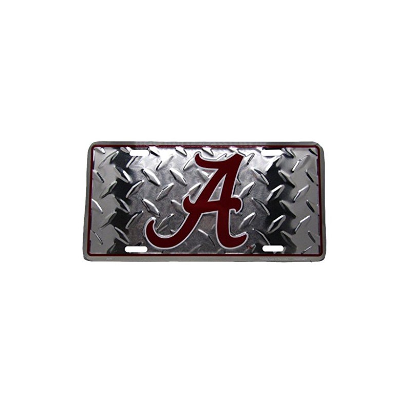 Alabama Crimson Tide "A" Football Diamond Deck 6"x12" Aluminum License