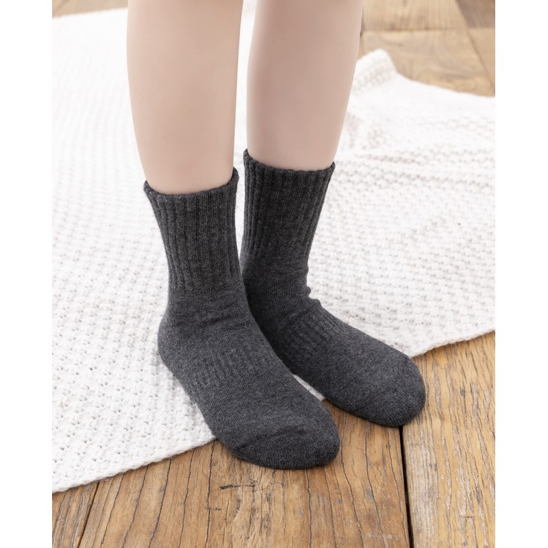 ZGKULAEAOW 4 Pairs Kids School Socks, Sole Pile, Children's Socks,