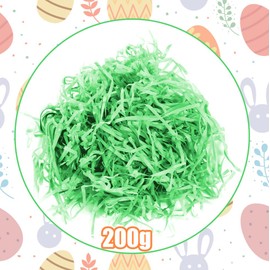 Easter Grass Green - 200 g Easter Grass Filling Easter Grass - Decorative Grass, Easter Grass Paper Filling Material for Easter Decoration for Crafts, Easter Gift Box, Easter Basket, Gift Basket,