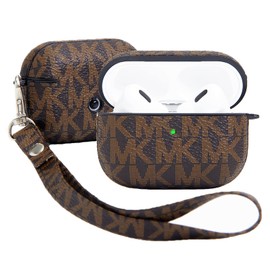 TANGABA for Airpods Pro 2nd Generation Case 2022, Full-Body Protective Cover Shock-Absorbing Protective Case with Lanyard for Airpods Pro 2 Case [Front LED Visible]-Brown