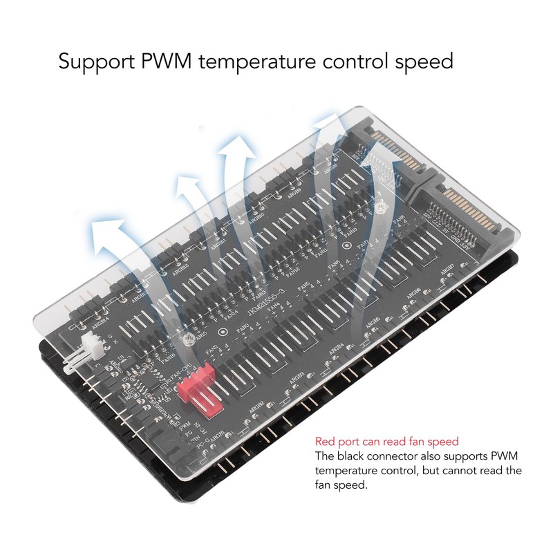 ciciglow ARGB PWM Fan Hub, 2 in 1 16 Way