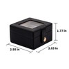 SANQIANWAN Small Leather Jewelry Box with Glass Top Mini Ring