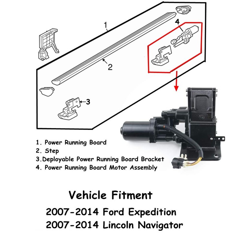 Part# 747-900 Front Left Driver Side Power Running Board Assembly