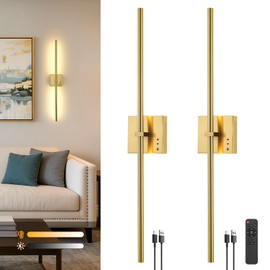 Joossnwell Wall Sconce Set of Two Battery Operated Wall Lighting 31.5 Inch