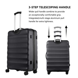 GinzaTravel Anti-scratch ABS Hardside Large luggage, 28inch Black luggage Lightweight Spinner Suitcase