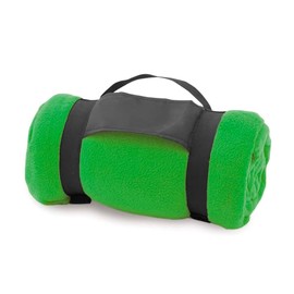 FUN FAN LINE - Mountain Polar Fleece - Soft Blanket - Anti-Pilling Technology and Carrying Handle with velcro closure - Ideal for Traveling or Camping - 130 x160cm (Green)