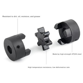 1/2" to 7/8" L095 3-Piece L-Jaw Coupling Set & Buna-N NBR Rubber Spider for Log Wood Splitter