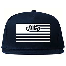 City of Chico with United States Flag Snapback Hat Cap Navy Blue