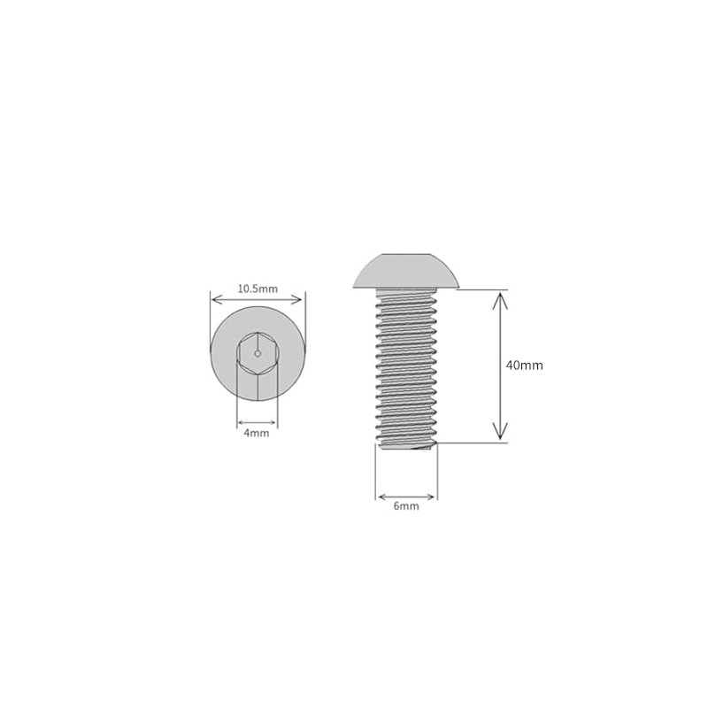 M6 (6mm x 40mm) Hex Socket Button Head Screws -