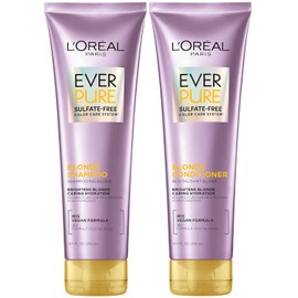 L'Oreal Paris Hair Care EverPure Blonde Sulfate Free Shampoo & Conditioner Kit for Color-Treated Hair, Neutralizes Brass + Balances, For Blonde Hair, (8.5 Fl. Oz each)