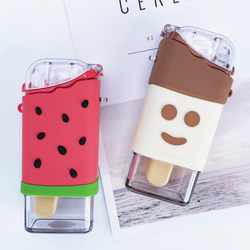 Cute Water Bottle for Kids Ice Cream Shape Water Cup