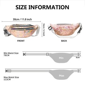 Women's Bum Bag, Fashionable Belt Bag, Adjustable Strap, Waist Bag, Fashion Waterproof with 3 Compartments for Outdoor Travel, Jogging, Dog Walking, champagne