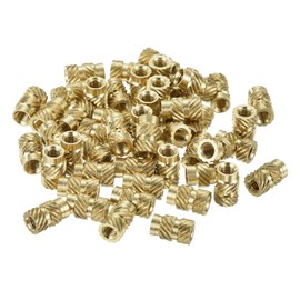 QUARKZMAN Knurled Insert Nut M3 x 8mm L x 5mm OD Female Thread Brass Embedding Nut 80pcs