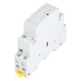 Household AC Contactor, 2P 20A 24V 220V/230V AC Contactor, DIN Rail Mounting, High Quality Insulation Material, Compact Design, Wiring Diagram, Noiseless Operation (24V)